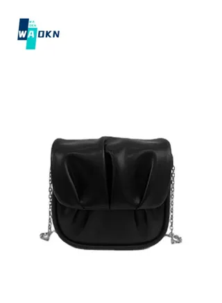 Women's Trendy Pleated Chain Crossbody Bag Sling Bag Side Bag, Ladies Versatile Mini Shoulder Bag Saddle Bag Handbag Carrying Bag Sling Bag 
