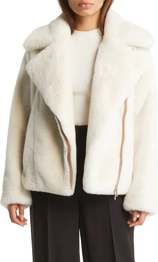 Cabila Asymmetric Faux Fur Jacket