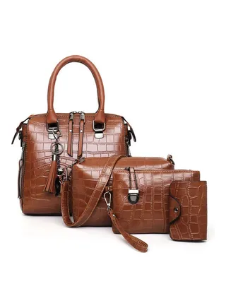 4-Piece One-shoulder Bag Brown 