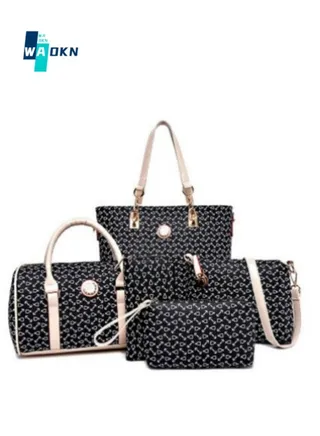 Five Piece Set of New European and American Style Handbags Large Capacity Shoulder Bag Simple Wallet 