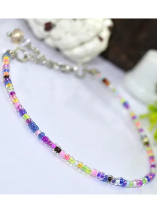 Transparent Small Colorful Plastic Beads Bracelet 