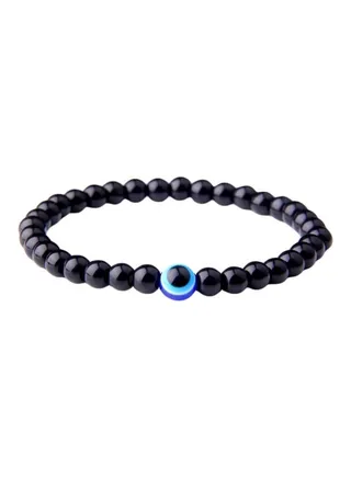 Onyx And Volcanic Beaded Bracelet 
