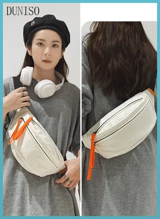 Multipurpose Chest bag with Buckle for Men and Women Waterproof Sling Bag Backpack Large Capacity Cross Body Bag Daypack for Travel Hiking White 