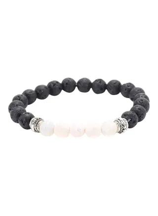 Agate And Howlite Bead Bracelet 