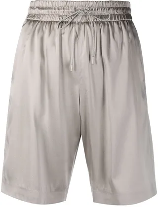 Satin-Finish Drawstring-Waist Shorts