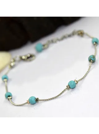 2ml Fairouz Stones & Nickel Chrome Chain Bracelet 