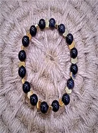 Unisex black and gold bracelet 2pcs 