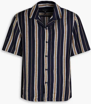 Avery striped linen-blend shirt