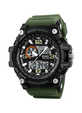 Boys' Outdoor Waterproof Electronic PU Leather Analog + Digital Watch 1283 