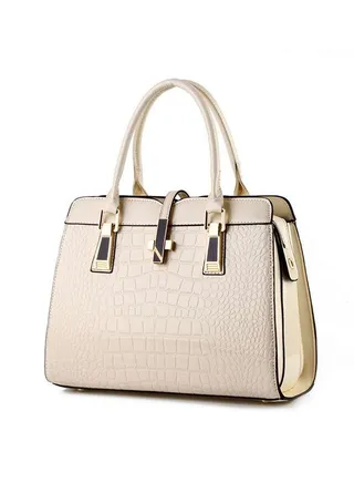 Crocodile Texture PU Leather Handbag, Women Leather Crossbody Bag 