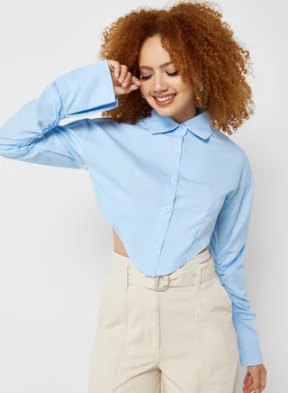 Cropped Button Down Shirt