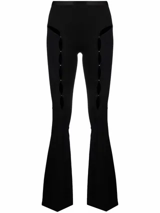Cut Out-Detail High-Waisted Trousers