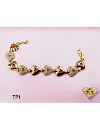 3Diamonds Bracelet For Women Gold Plated 