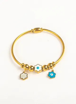 Stainless Steel Zirconic Flower Bracelet 