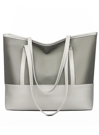 Qiccijoo Women Tote Bags,Stylish Simplicity Shoulder Bags,Handbags with Zipper for Daily Work Travel School Shopping Casual (Grey) 