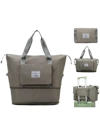 MYK Foldable Duffle Bag for Travelling |Waterproof and Large Travel Bag for Women Luggage | Expandable & Multipurpose Large Capacity Weekender Carry Bag for Women Travel (Grey) 