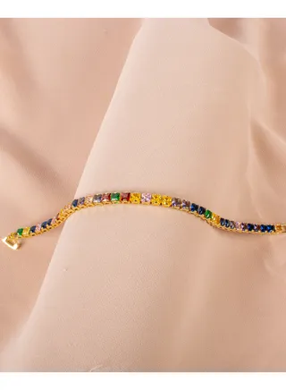 Colorful Stainless Steel Tennis Bracelet 