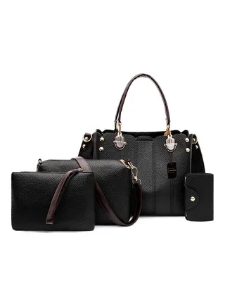 4-Piece Stylish Shoulder Bag Set Black 