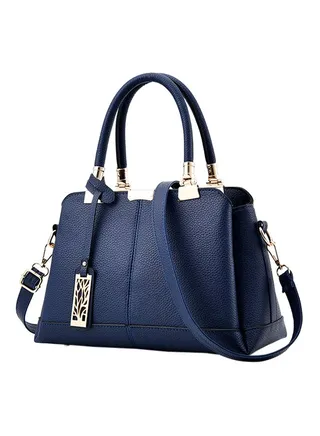 Leather Shoulder Bag Blue 