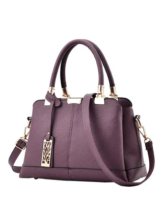 Leather Shoulder Bag Purple 