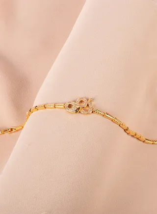 Chinese Gold Bracelet Golden with Zirconic Snake 