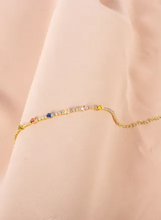 Stainless Steel Multi Colored Zirconic Bracelet 