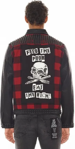 Cult of Individuality Type II Denim Jacket In Plaid - Black