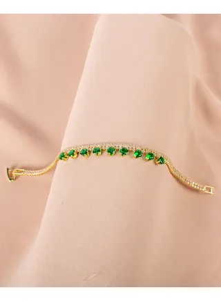 Green Zirconic Stainless Steel Bracelet 