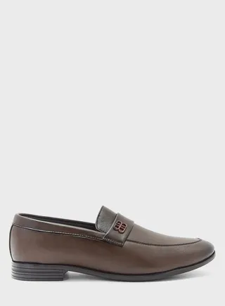 Faux Leather Formal Slip Ons