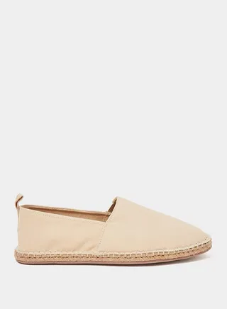 Canvas Espadrille with Contrast Jute Sole 