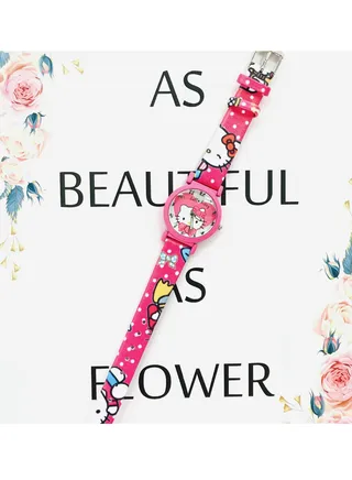 Rose red cartoon Sanrio Hello Kitty children's digital waterproof watch suitable for children of all ages gift watches 