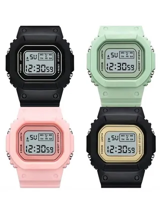 4Pcs Kids Water Resistant Digital Watch 