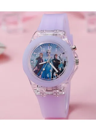 LED Ccartoon Ice and Snow Children's Watch Colorful Luminous Soft Silicone Belt Electronic Watch Men And Women Luminous Children Cute Cartoon Colorful Lights Watch 