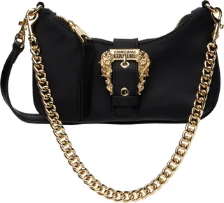 Versace Jeans Couture Black Baroque Buckle Bag