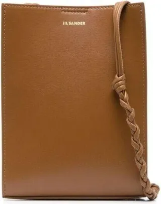 Brown Tangle Mini Crossbody Bag In Leather Woman