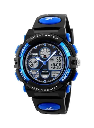 Water Resistant Analog & Digital Watch J4353bl-1 - 48 mm - Blue 