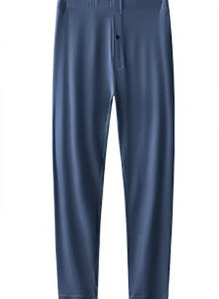 Men's Solid Color Tights Leggings Underwear Thermal Pants Long Johns Bottoms  Wintergear Modal Warm Base Layer Bottoms Navy Blue 