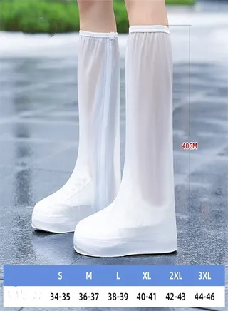 Anti Slip Thickened Children's Rain Boots Cover White 