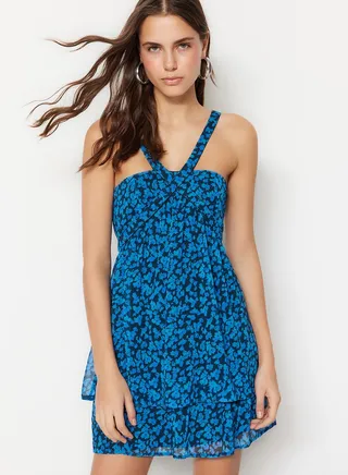 Floral Print Ruffle Dress