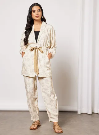 All-Over Print Top and Pants Set Off-White 