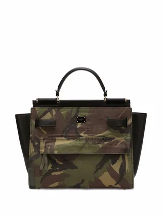 DOLCE & GABBANA- Sicily Large Patchwork Denim And Calfskin Bag