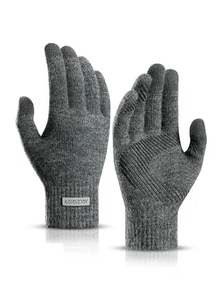 Men's Warm Windproof Plush Anti-skid Casual Business Gloves 