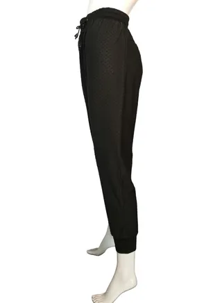 Black Dotted Track Pants 