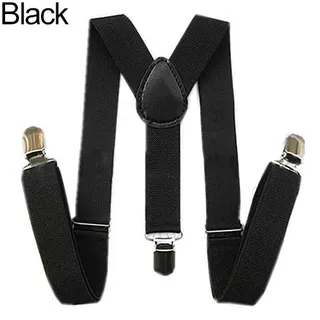 Baby Girls Boys Fashion Adjustable Clip-on Y-Back Child Elastic Suspenders Black 