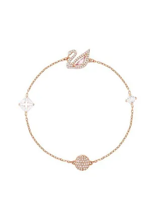 Dazzling Swan Rose Gold Plated Crystal Studded Bracelet 