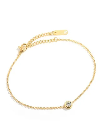 Gold Link Chain Bracelet for Women, 18K Gold Elegant Diamond Stud Chain Bracelet Handmade Adjustable Gold Bracelet Jewelry for Women Gift 