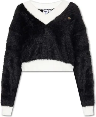 Adidas Originals Logo Detailed V-Neck Sweater