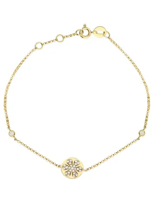 18K Gold Elegant Flower Chain Bracelet 