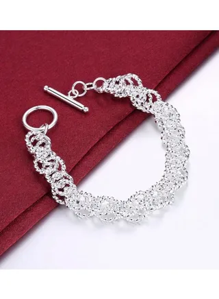 Elegant 925 Solid Silver Bracelet For Women 