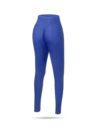 Women's Fashion High Waist Tight Exercise Fitness Jacquard Bubble Yoga Sweatpants 